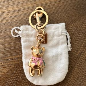 Coach teddy bear key chain